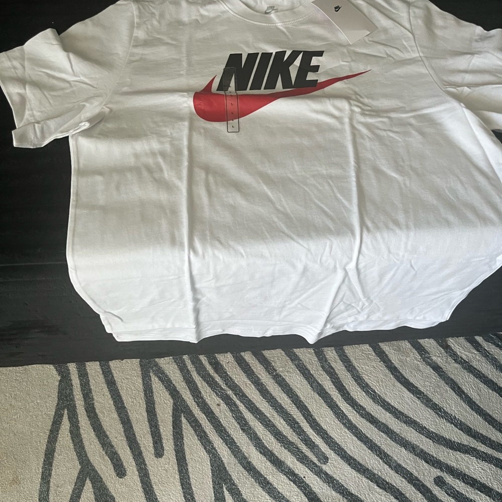 Nike White Tee with Black Logo